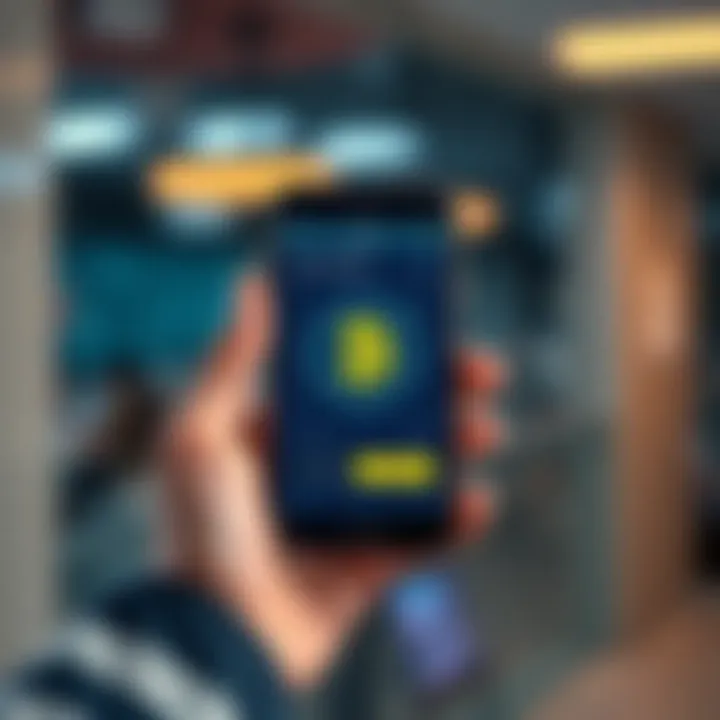 A person holding a smartphone displaying a cryptocurrency wallet with a visible decoy feature