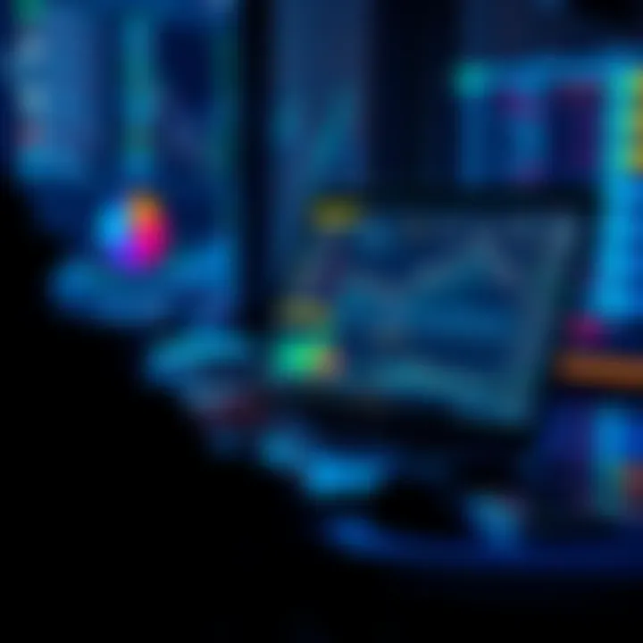 A person analyzing cryptocurrency data on a laptop, with charts and wallet information displayed on the screen.