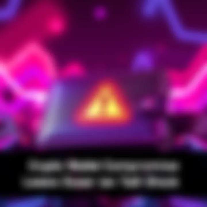 A crypto wallet graphic with a warning symbol, depicting the danger of compromised security.