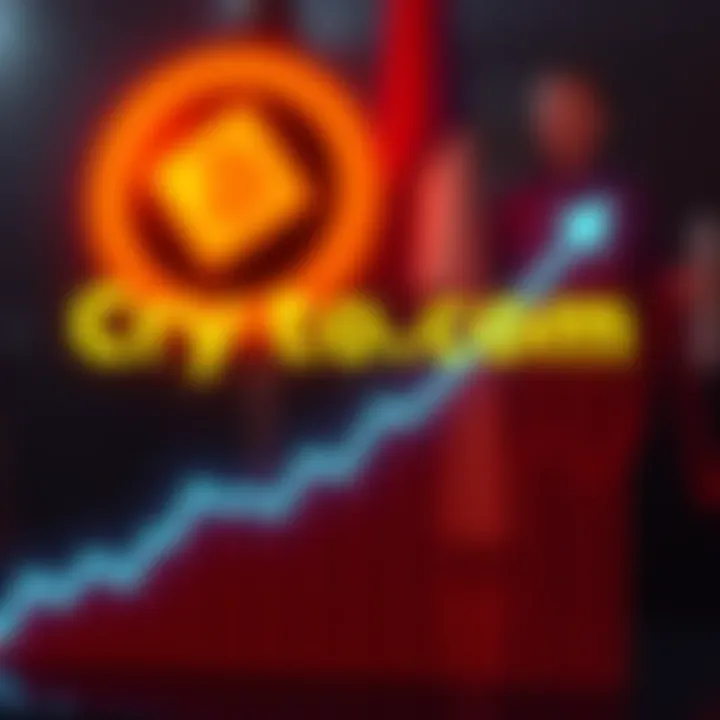 Crypto.com logo with a downward trend Crypto.com logo alongside a graph indicating a decline, symbolizing the negative impact of cryptocurrency culture on society