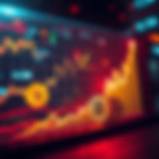 Graph showing rising trends in various cryptocurrencies with Bitcoin and Ethereum highlighted.