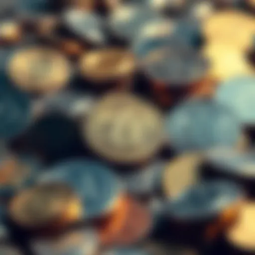 A collection of coins representing successful cryptocurrencies from 2017, showcasing their resilience amidst market changes.