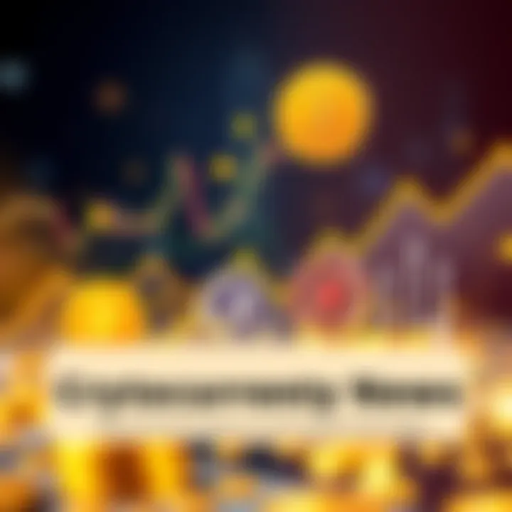 A graphic showing upward trends and symbols representing cryptocurrencies like Bitcoin and Ethereum.