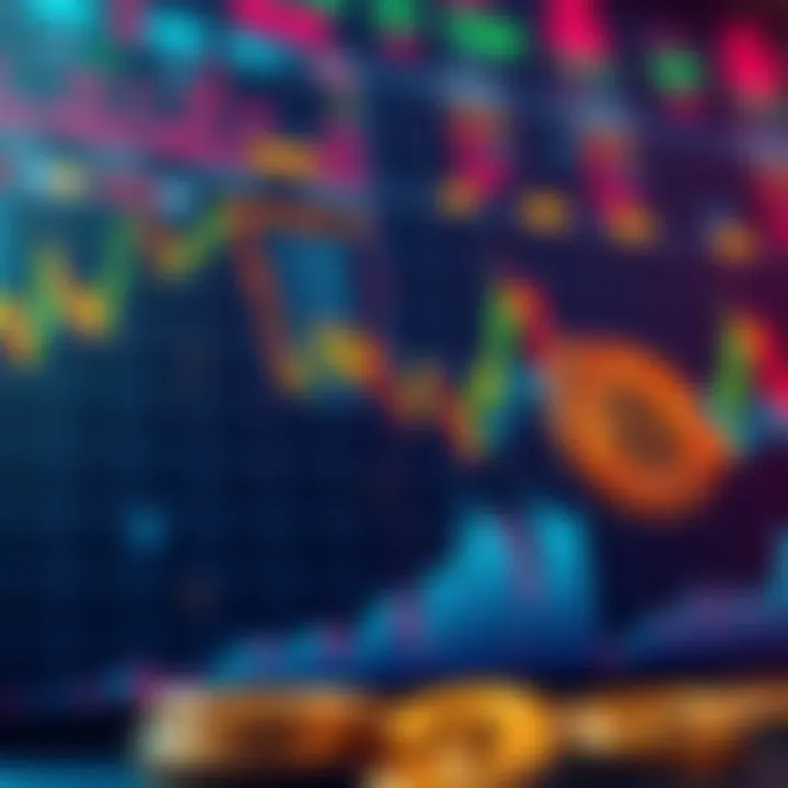 A visual representation of the cryptocurrency market showing fluctuating graphs and Bitcoin symbols, indicating the mixed feelings among investors.