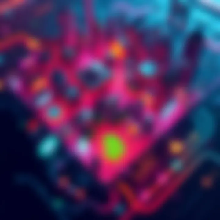 A colorful representation of Cryptoland showing digital assets and the vibrant community surrounding cryptocurrency.