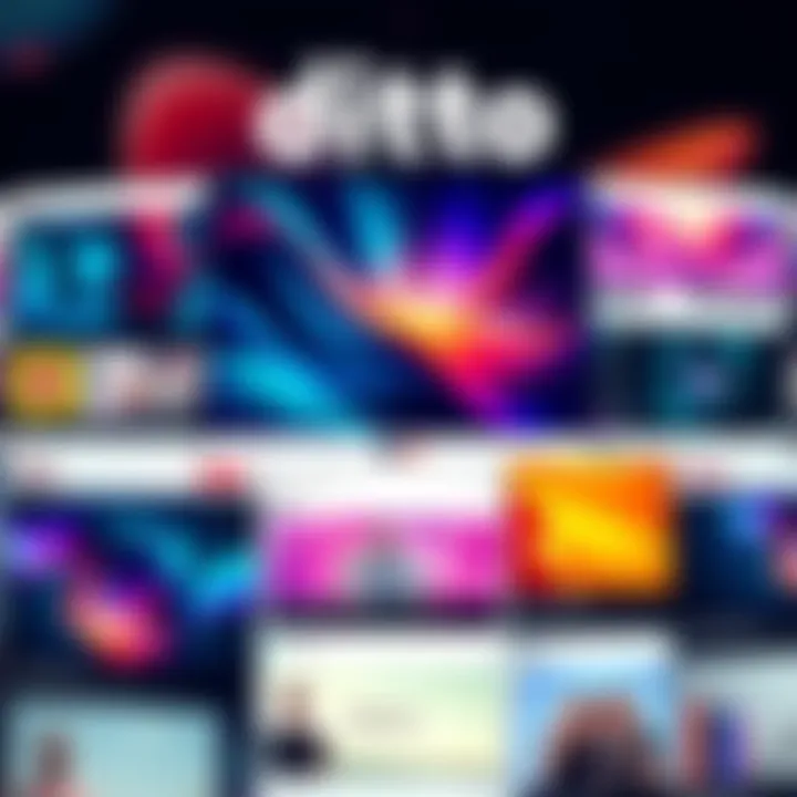 A collection of vibrant custom profile themes showcasing various designs on Ditto, emphasizing personalization and creativity.
