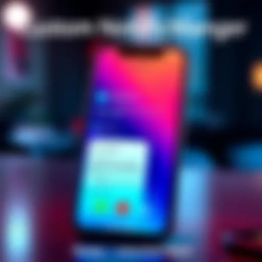 A smartphone screen displaying a new notification manager app with features for recovering deleted messages and custom notifications.
