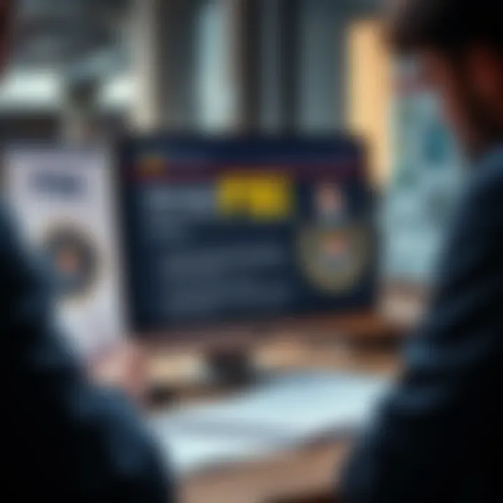 A concerned customer filing a report to the FBI about alleged scam practices by Oneminers, showing a document and a computer screen displaying the FBI website.