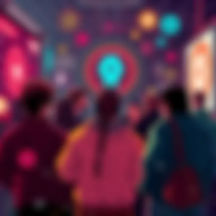 A group of diverse individuals discussing technology and privacy, surrounded by digital symbols representing crypto and venture capital. A nostalgic vibe hints at a previous era of rebellion.