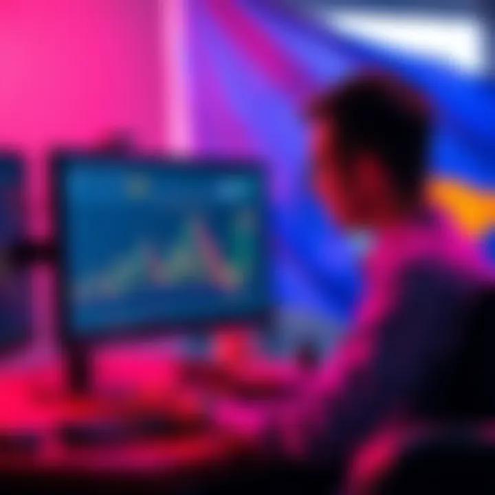 A person analyzing cryptocurrency charts on a computer with Cyprus flag in the background, symbolizing the new tax on crypto transactions.