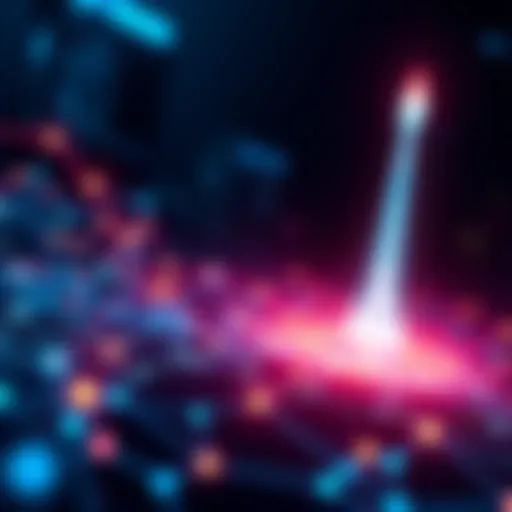 A futuristic network illustration with glowing nodes and connections, symbolizing growth and excitement for the DAGKnight project launch.