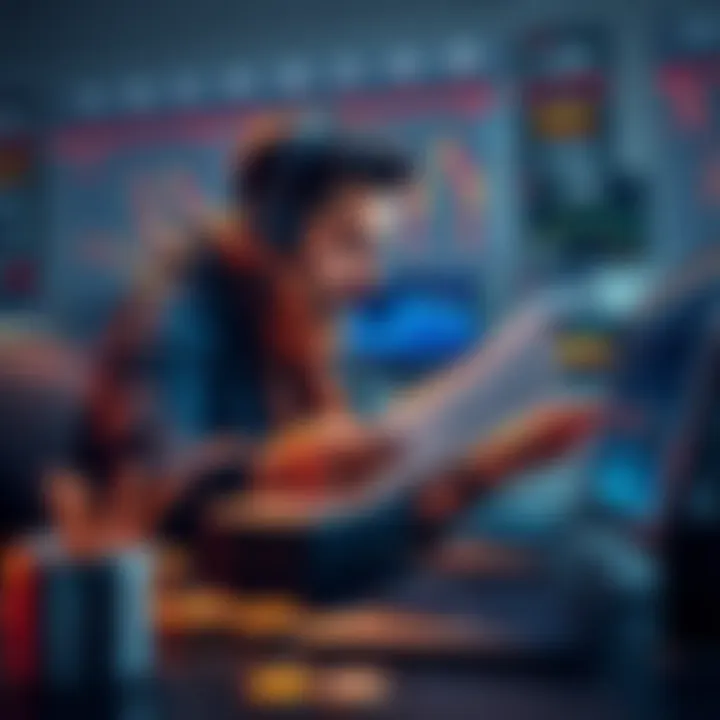 A person analyzing cryptocurrency trends and charts while planning a daily investment of $1,000.