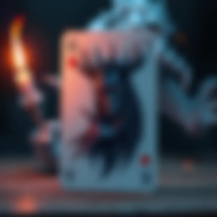 A drawing of The Shrike, the Lord of Pain, displayed on a blank playing card.