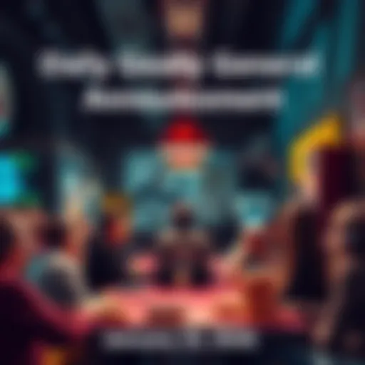 A graphic showing the announcement for the Daily General Discussion with donuts and people chatting