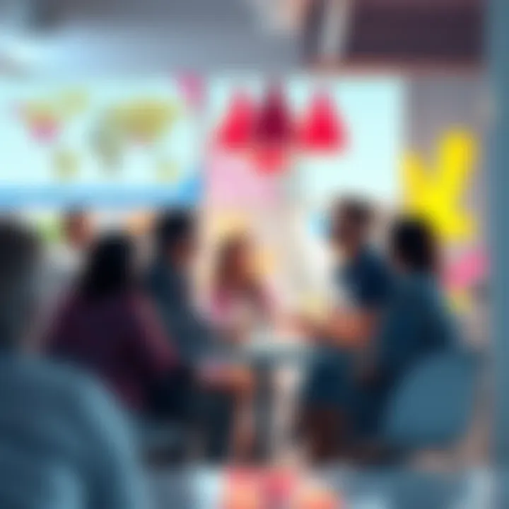 People sharing ideas and discussing donuts in a friendly environment