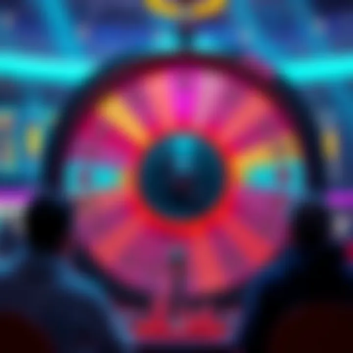 Daily Spin Wheel with Empty Tokens A visual of a spin wheel showing low-value tokens and disappointed players looking at it
