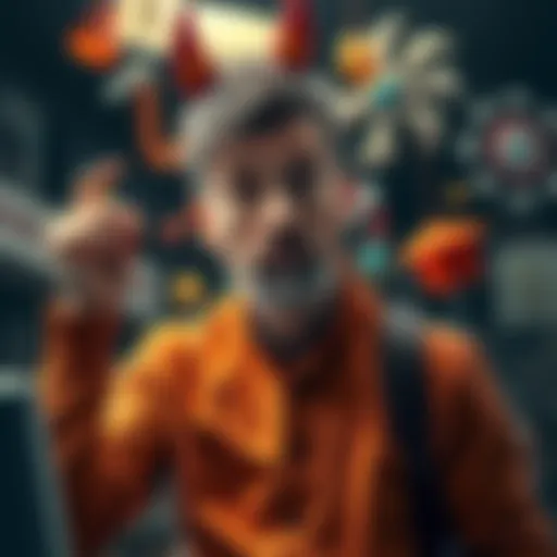 A man looking overwhelmed while juggling various tasks like balancing work and home duties, showing the challenges of daily life.