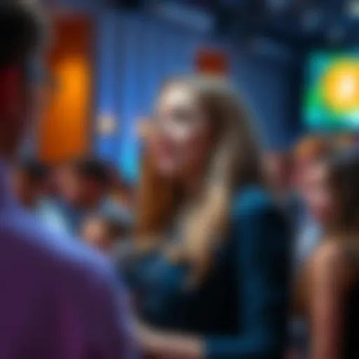 Daira-Emma Hopwood speaking at a Bitcoin event with a crowd