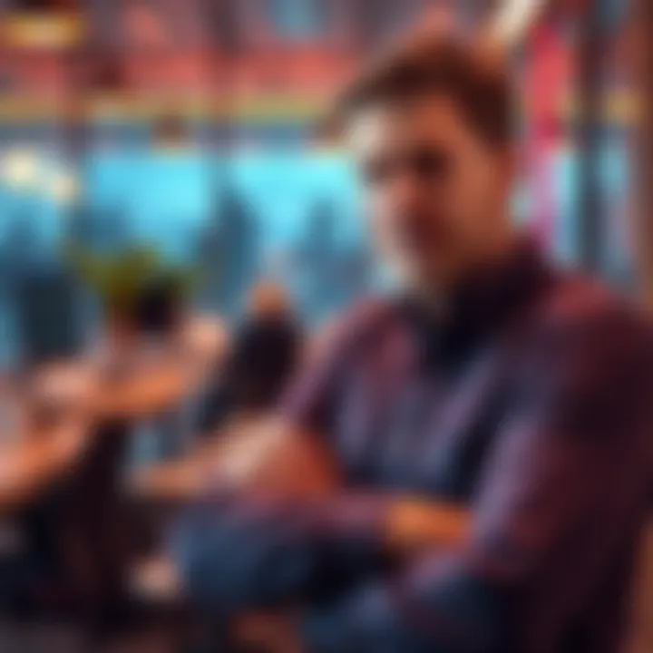 Daniel McCabe discusses crypto payment solutions at Flexa office