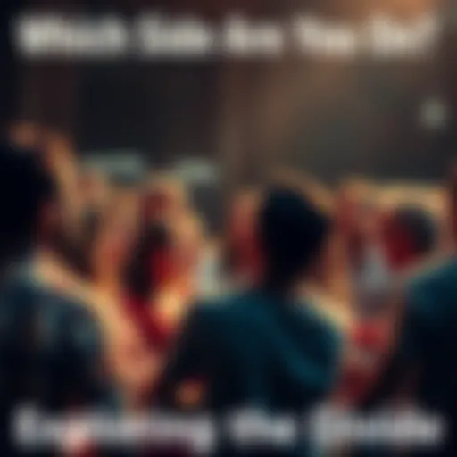 People engaging in a heated discussion about social and political issues in a community setting.