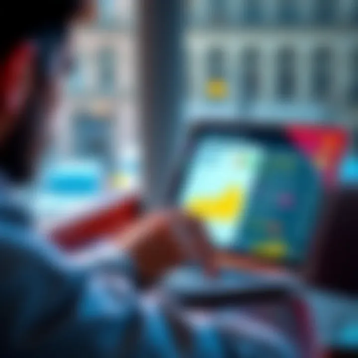 A person on a laptop exploring a decentralized finance app, showing their funds and real yield benefits