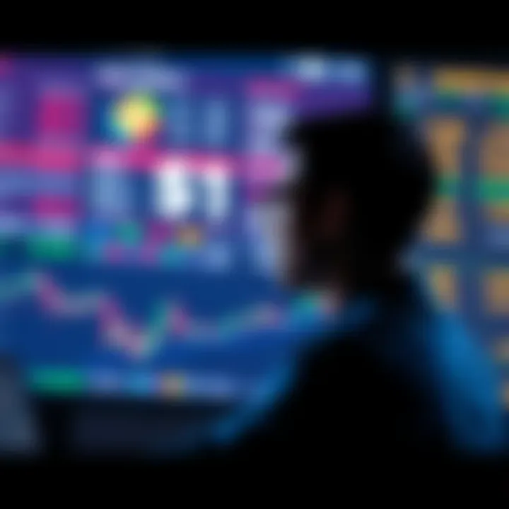 A person looking at their screen, pondering whether to save or convert their digital currency upon reaching a dollar, with charts and options displayed in the background.
