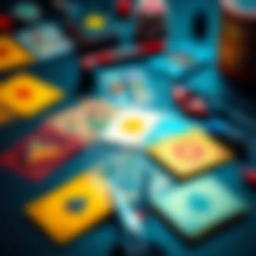 A set of colorful card game decks with editing materials like scissors and markers on a table, showing a player refining their deck.
