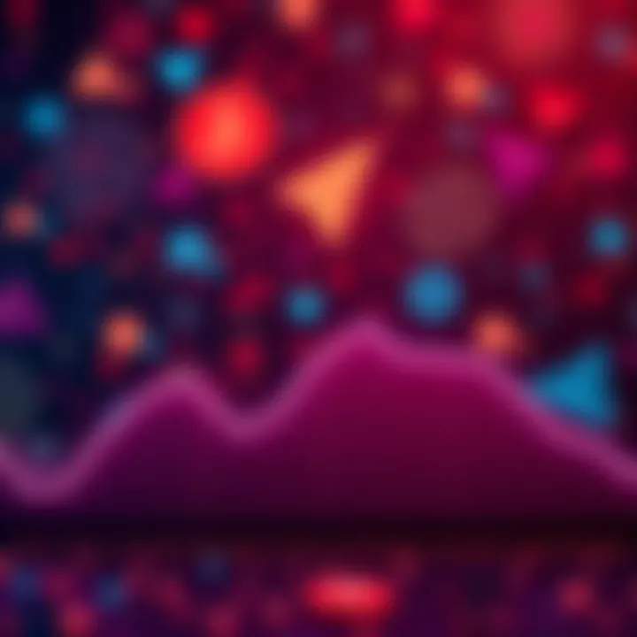 A graph showing the downward trend in interest for Cardano with crypto icons in the background