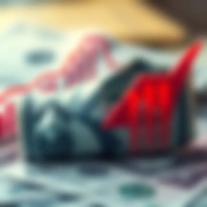A visual representation showing a dollar bill losing value over time, with a backdrop of inflation rates increasing, symbolizing the impact of inflation on purchasing power.