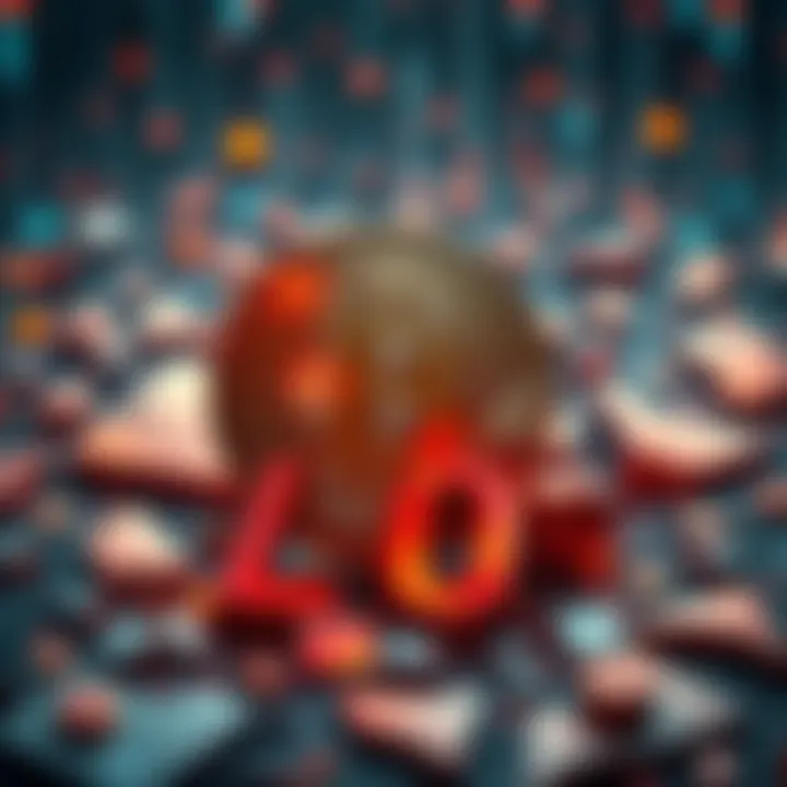 Visual representation of a major DeFi hack with a large Bitcoin symbol unaffected, surrounded by broken digital financial symbols representing the $600 million loss.