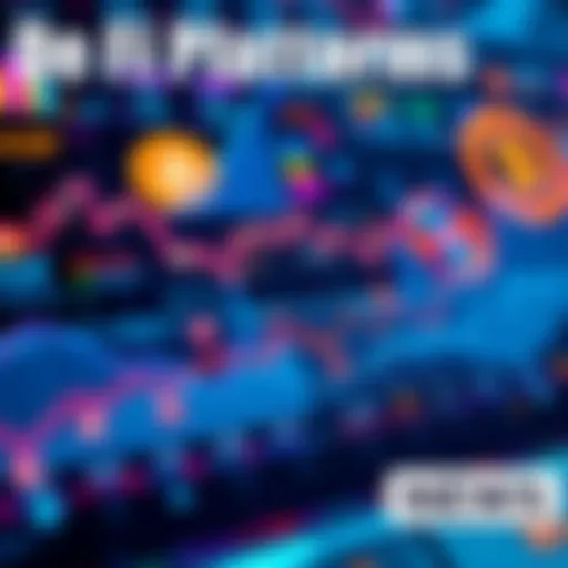 A visual representation of decentralized finance platforms showing graphs, data, and digital currency symbols to illustrate growth and innovation.