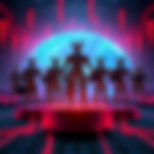 A visual representation of various DeFi protocols standing strong amid a global internet outage, symbolizing stability and security