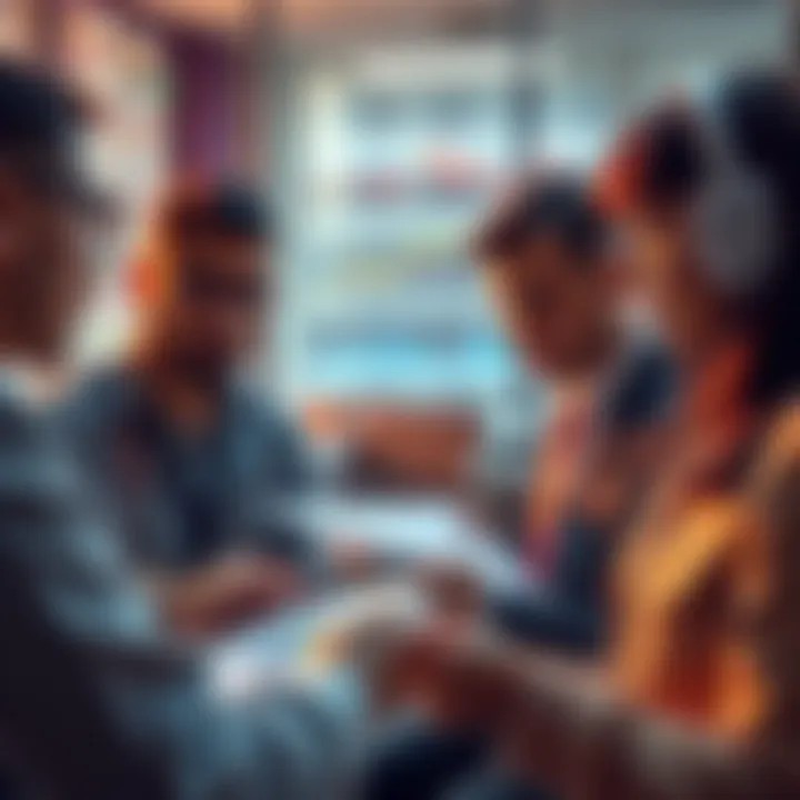 DeFi Users Exploring US Equity Derivatives People analyzing charts and data related to US equity derivatives in a modern financial setting