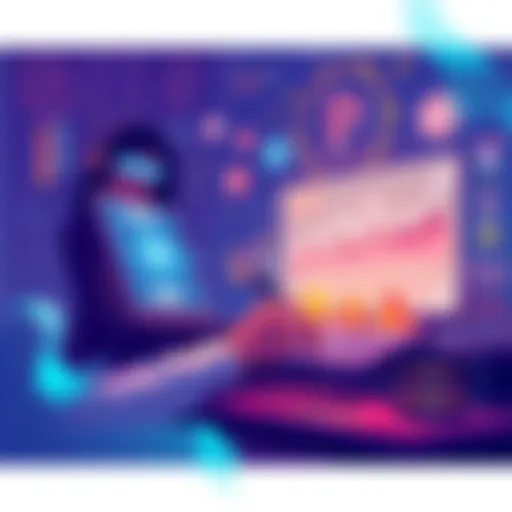 Illustration of a person working on tokenomics design with charts and crypto symbols, showing challenges in the DeFi space.