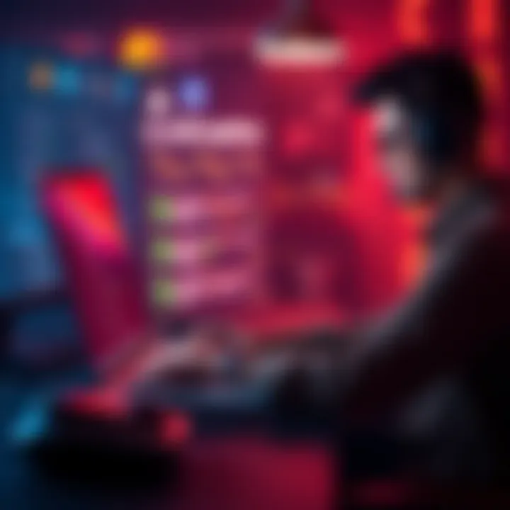 Developer working on Solana bot A solo developer types code on a laptop, focused on building a custom MEV bot for Solana while considering gRPC providers for cost savings.