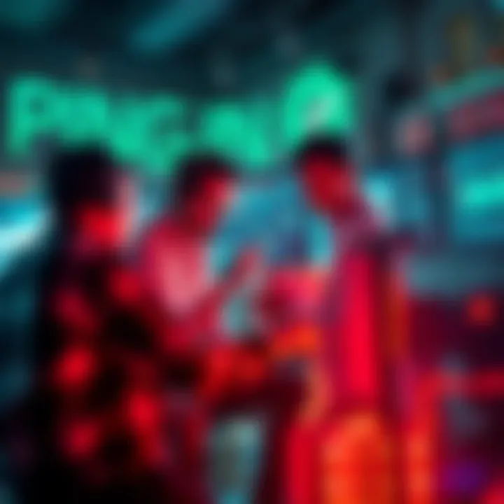 Developers collaborating on digital screens showcasing blockchain solutions with plug-in architecture