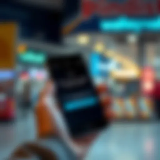 A person holding a smartphone displaying a digital wallet app with a payment prompt on the screen, ready to make a transaction over €50 without a PIN.
