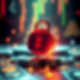 Illustration of digital cash with a lock symbol, representing privacy and security in transactions.