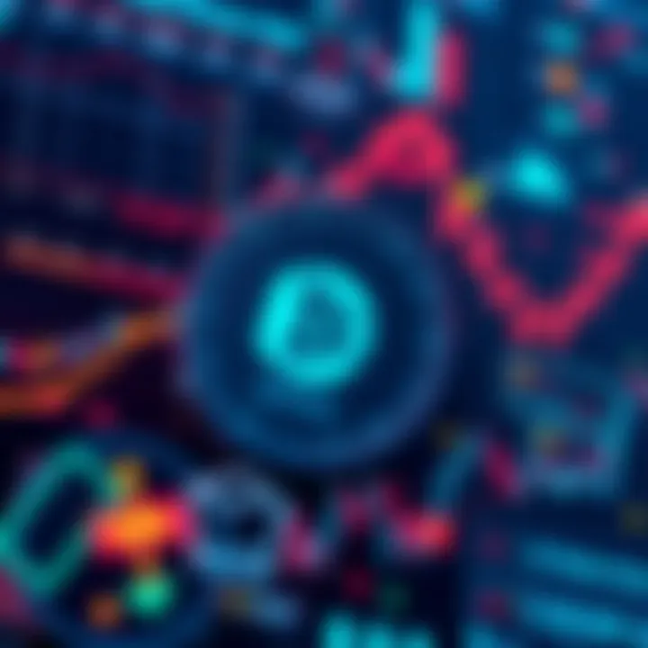 Visual representation of Dinari and Circle partnership with stock market graphics, showcasing tokenized shares and cryptocurrency symbols.