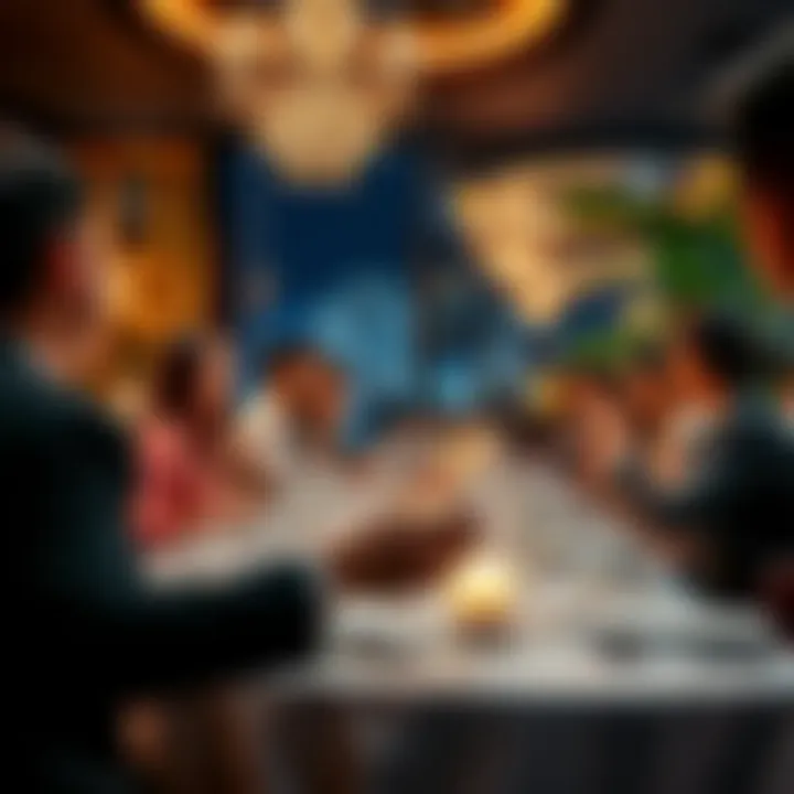 Guests enjoying a lavish dinner at a Michelin-starred restaurant in Hong Kong with elegant table settings