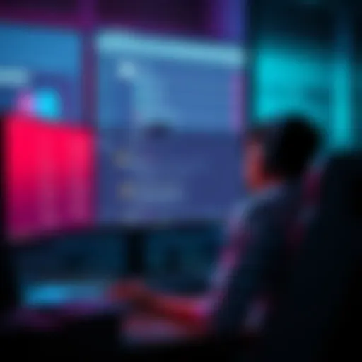 A person sitting at a computer, looking frustrated by repeated prompts on the screen, with a focus on adjusting settings to turn off notifications.