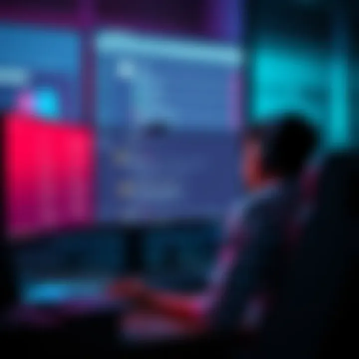 A person sitting at a computer, looking frustrated by repeated prompts on the screen, with a focus on adjusting settings to turn off notifications.