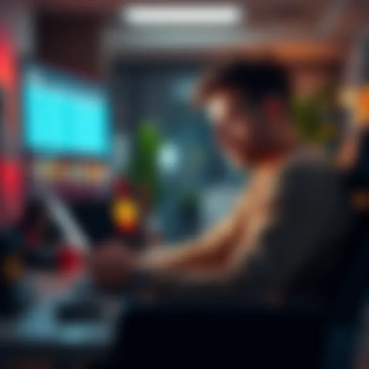 A person sitting at a desk, looking frustrated while holding a badge, with a computer showing membership costs in the background