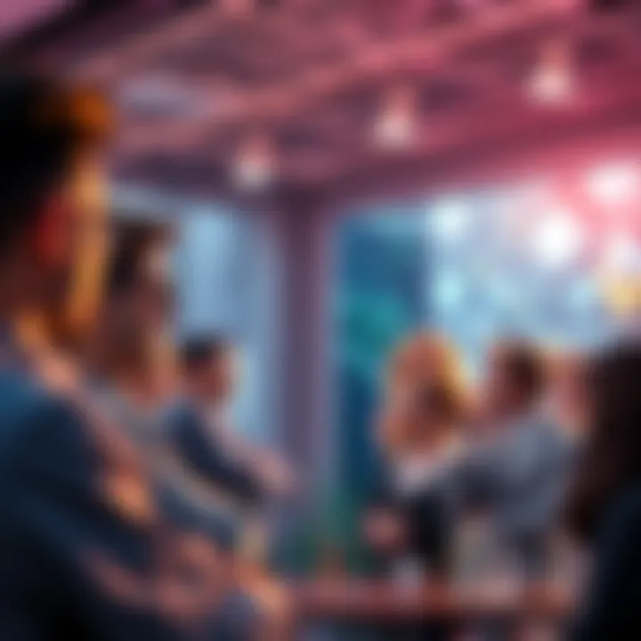 People engaging in a conversation about Ethereum and DeFi, sharing insights and strategies