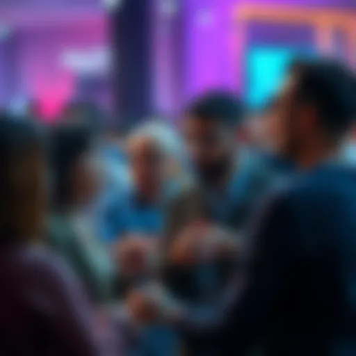 People engaging in a lively conversation about a movement on a forum. Various expressions of curiosity and debate are visible.