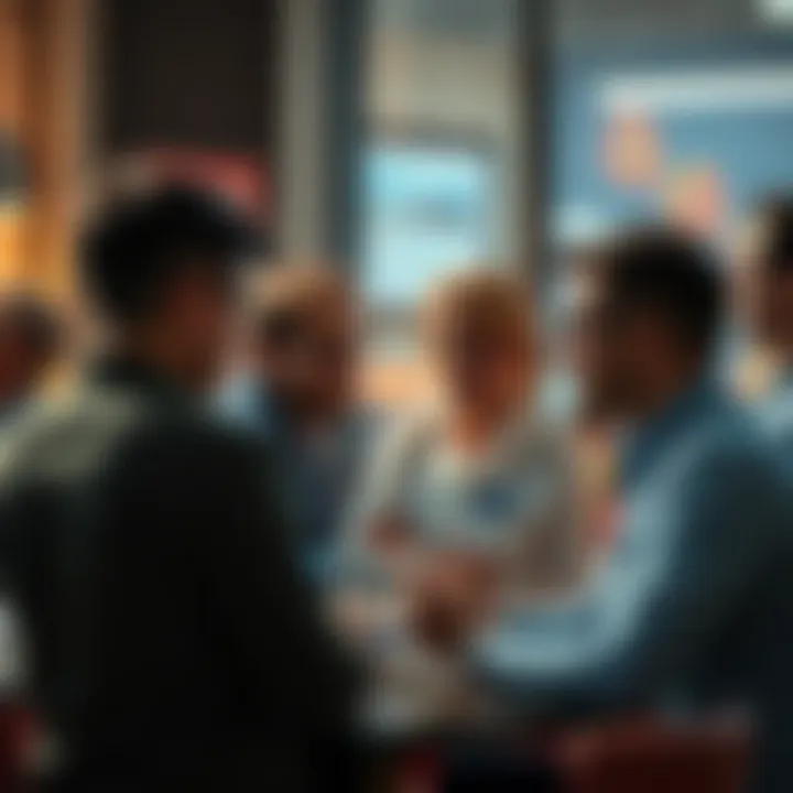 A group of people engaged in a discussion about post removals and transparency