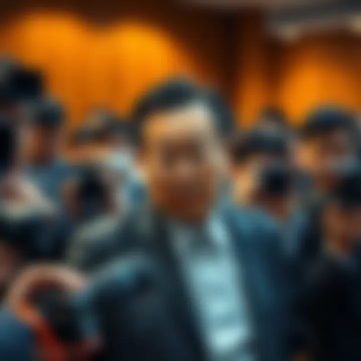 Do Kwon appears in court during a hearing for his fraud case, with intense media coverage around him.