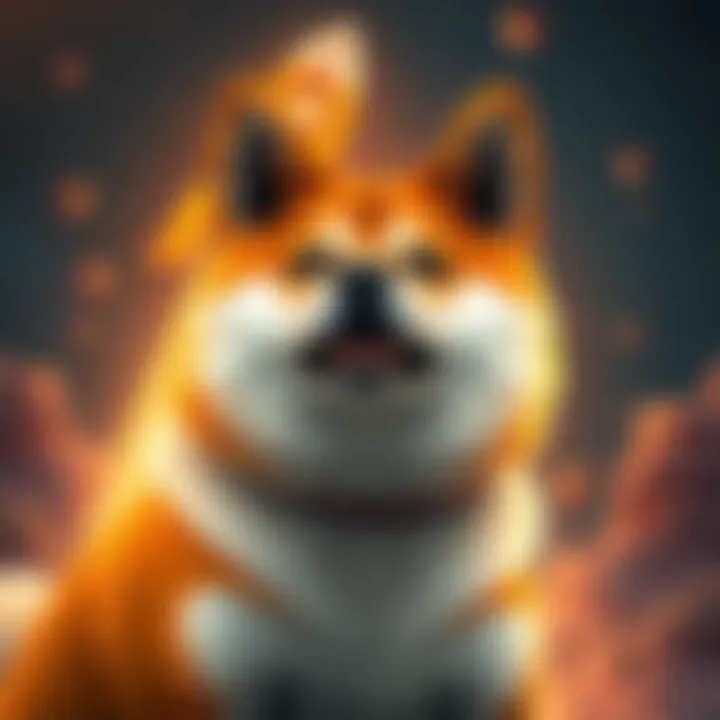 A Shiba Inu dog with a rocket background symbolizing the rise of Doge coin in cryptocurrency