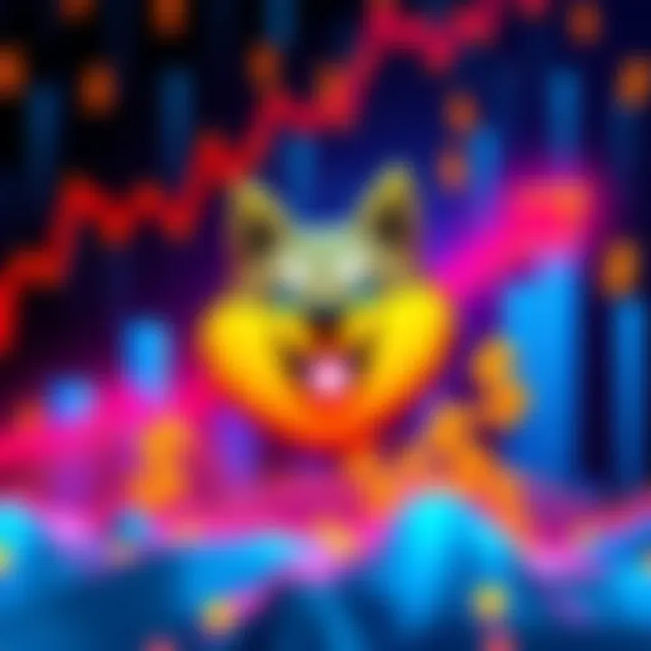 Graphic showing a Doge Coin logo with rising trend lines and dollar signs, indicating enthusiasm for the cryptocurrency.
