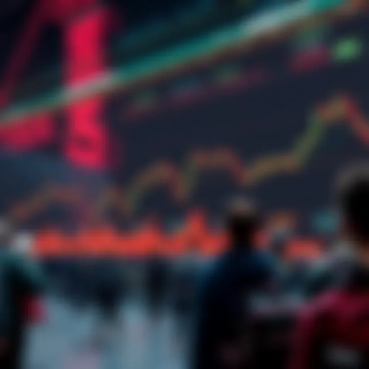 Doge ETF Trading Chart A trading chart showing low volume on the first day of the Doge ETF, with people looking on in anticipation.